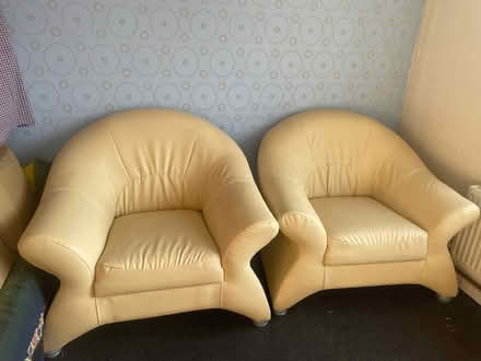 Photo of free 2 leather sofa chairs (Clough OL2) #1