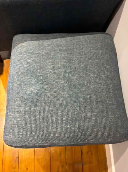 Photo of free Blue 2 seater sofa and pouffe (Broadhalgh OL11) #2