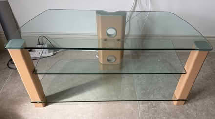 Photo of free TV stand with glass shelves (Glusburn BD20) #1