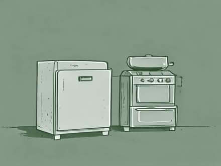Photo of Fridge freezer and a cooker (Jackmans Estate SG6) #1