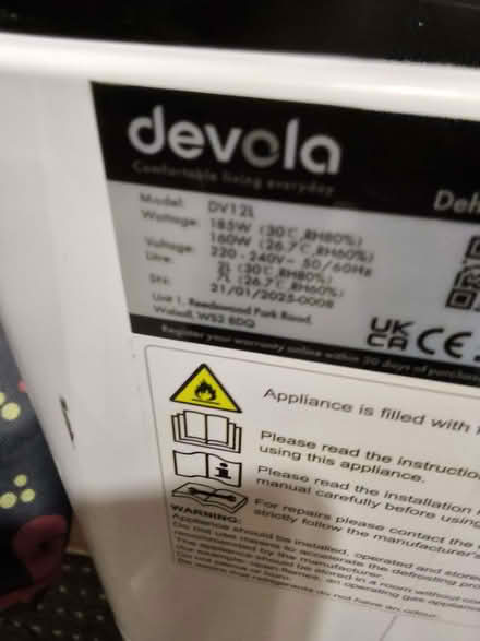Photo of free Dehumidifier (Hartwood Green PR7) #1