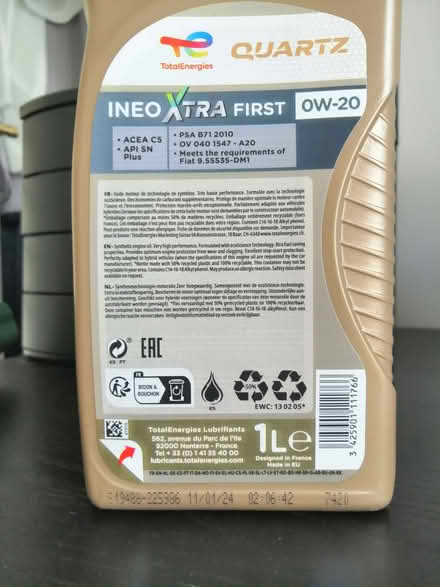 Photo of free Total Quartz Ineo Xtra First 0w-20 Engine Oil (Abbeymead GL4) #2