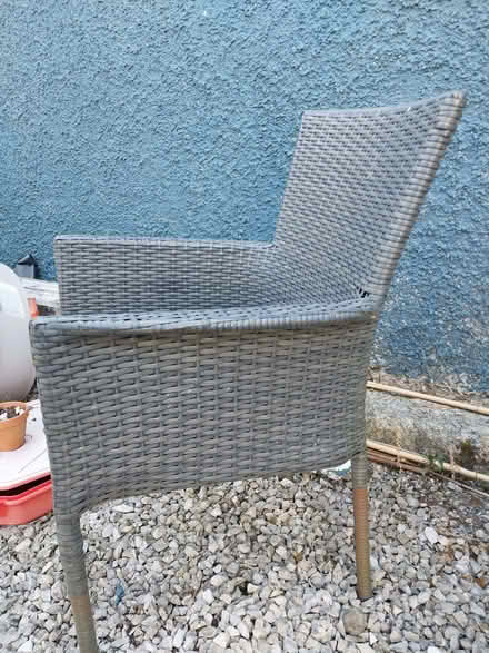 Photo of free Grey weave pattern single garden chair and matching table (Kendal LA9) #1