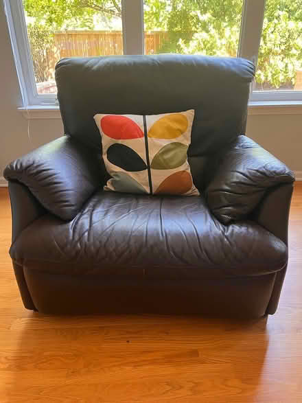 Photo of free Brown leather lounge set (Fort Sheridan) #3
