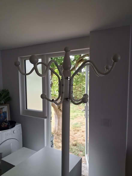 Photo of free Tall white and silver coat stand (Beauchief S8) #2