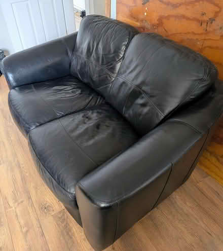 Photo of free 2 seater leather sofa (Shotton CH5) #2