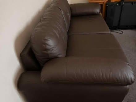 Photo of free Two Brown Leather Sofas (Sutton at Hone DA4) #2