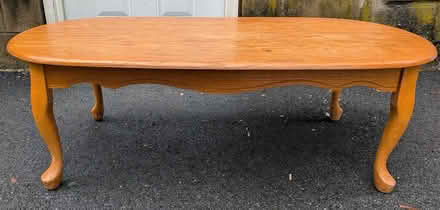 Photo of free Light Wood Oval Coffee Table (Melrose Highlands) #2