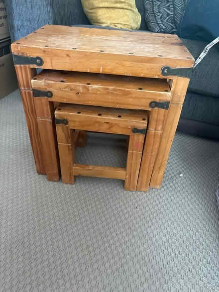 Photo of free Rustic nest of tables: solid pine (Hemel Hempstead HP2) #1