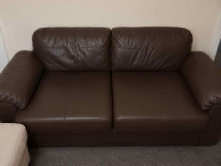 Photo of free Two Brown Leather Sofas (Sutton at Hone DA4) #3