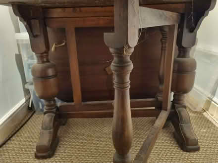 Photo of free Old wooden drop leaf table (Woodseats S8) #3