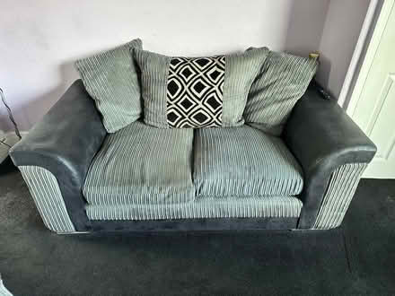 Photo of free Black and grey sofa with silver feet (Farington PR25) #2
