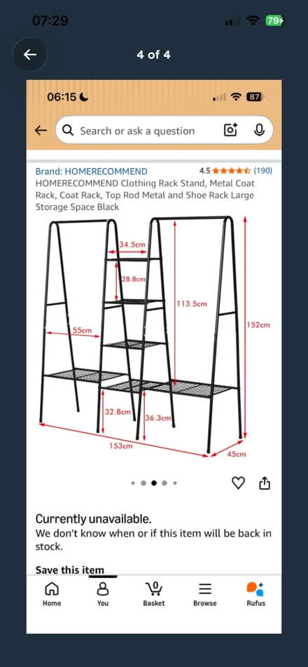 Photo of free Clothes rail (Kendal LA9) #3