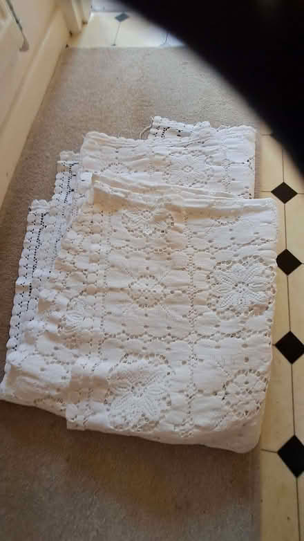 Photo of free Pretty lacy table cover/ throw. Has been cleaned. (Sherrard's Green WR14) #1