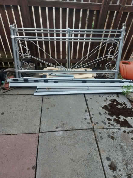 Photo of free silver bed frame (Grangefield Road Industrial Estate LS28) #2