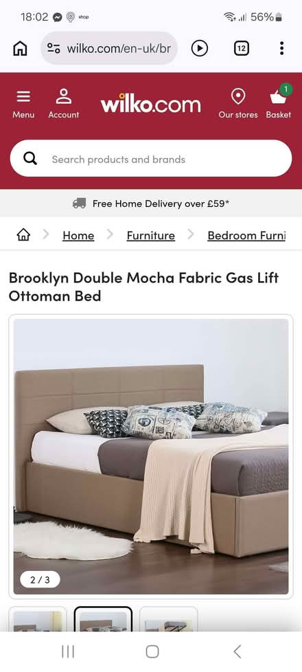 Photo of Double lift up Ottoman bed with mattress (Shirley SO15) #1
