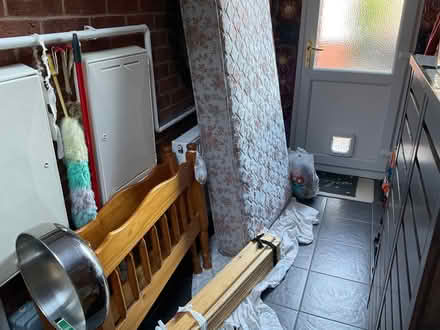 Photo of free Single pine bed and mattress (pre 1988 so no fire regulation (Narborough LE19) #1
