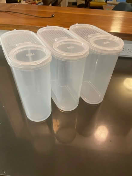 Photo of free 3 plastic cereal containers (Piedmont Avenue area) #1