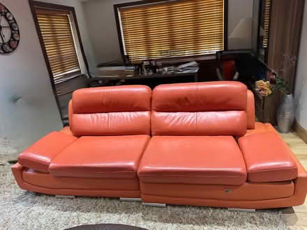 Photo of free Leather sofa set and velvet sofa (Woodlands Park KT22) #1