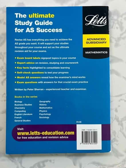 Photo of free Letts AS maths revision book (Westbrook WA5) #2