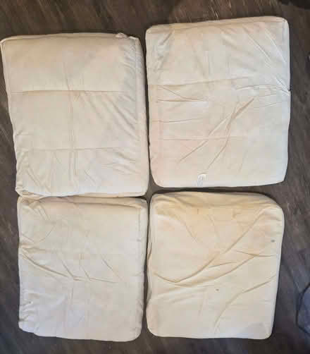 Photo of free feather filled sofa seat cushions (Marylebone W1G) #2