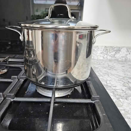 Photo of free Large stainless steel pot with lid (Burgess Hill Worlds End RH15) #1