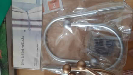 Photo of free New Silver ball end curtain holdbacks (Byfleet KT14) #3