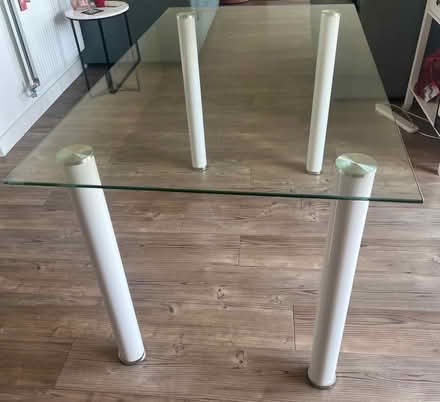 Photo of free Glass dining table white legs (Stonegrove Estate HA8) #1