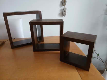 Photo of free 3 Wooden Cube Shelves (South Ashford TN23) #1