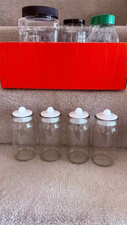 Photo of free Box of glass and plastic jars (Billericay CM11) #4