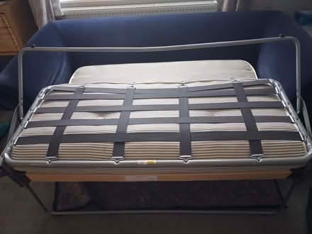 Photo of free Blue velvet 3 seater sofa bed (Hertsmere WD6) #3