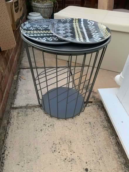 Photo of free 2 shelf side table with 2 plates (Penland Wood TN40) #2