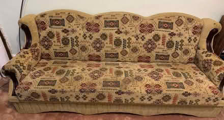 Photo of free Large Sofa Bed with Patterned Fabr (Hackney E5) #1