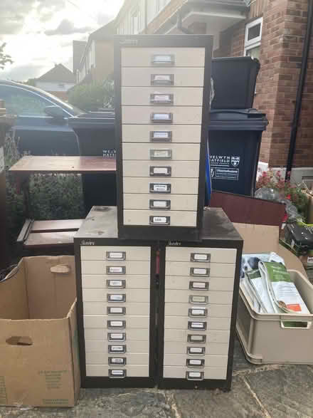 Photo of free 4 small Silverline metal filing units (Brookman's Park AL9) #1