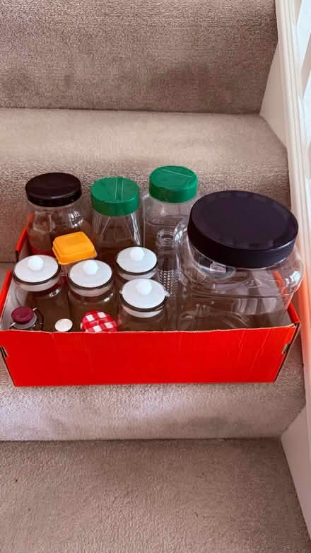 Photo of free Box of glass and plastic jars (Billericay CM11) #1