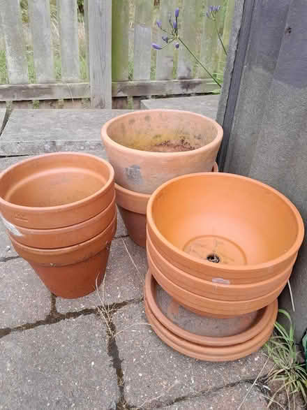 Photo of free Terracotta pots & saucers (Widdrington, Morpeth NE61) #1