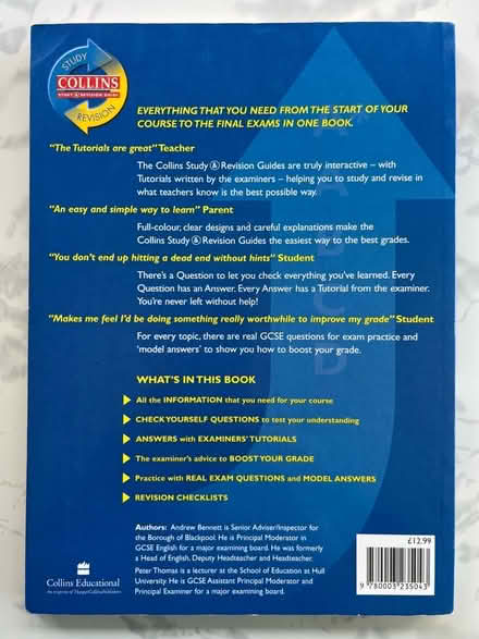 Photo of free Collins KS4 revision book for English (Westbrook WA5) #2
