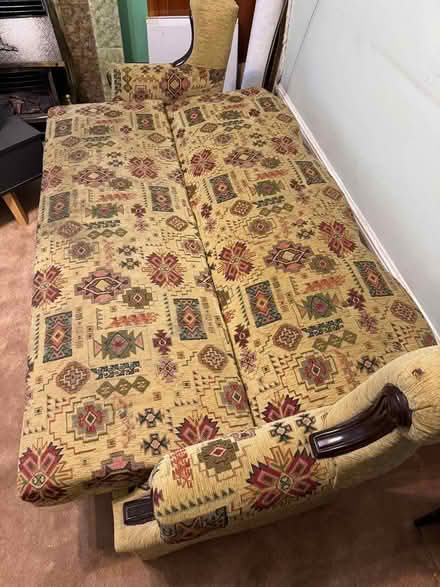 Photo of free Large Sofa Bed with Patterned Fabr (Hackney E5) #3