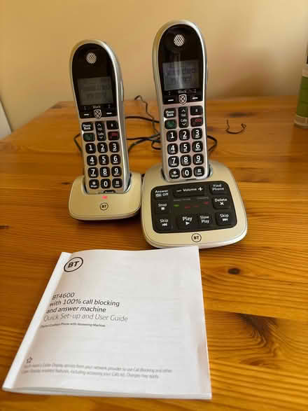 Photo of free BT4600 dual phone and manual. (Acocks Green B25) #1