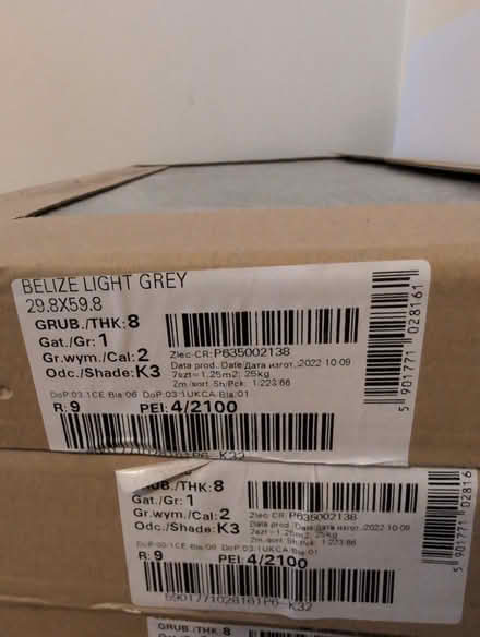 Photo of free Belize Light Grey Matt Porcelain Wall and Floor Tiles (Spinningfields M3) #1
