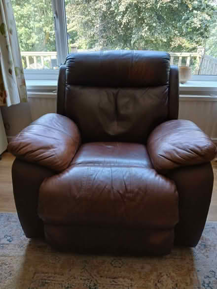 Photo of free Brown leather recliner (Stocksbridge S36) #1