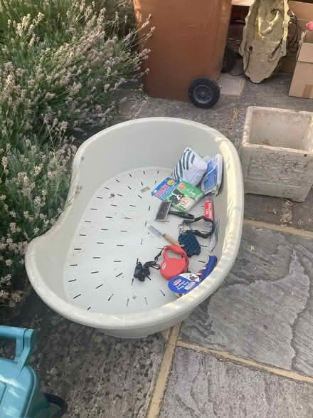 Photo of free Large plastic dog bed plus 'bits' (Brookman's Park AL9) #1