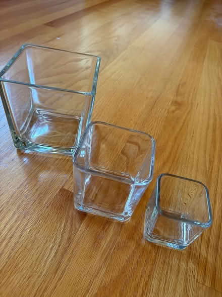 Photo of free Set of three square glass vases (Queensway Terrace South) #1