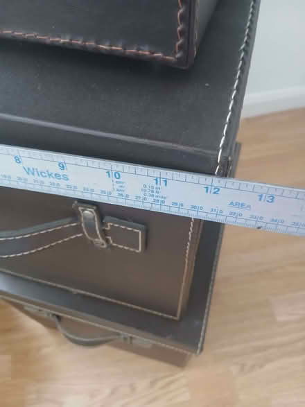 Photo of free Set of 3 Brown Faux Leather Storage Boxes With Lids (South Ashford TN23) #4