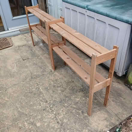 Photo of free Long wooden shelving (Maidstone town centre ME14) #1