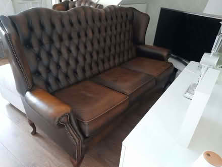 Photo of free 3 seater chesterfield and arm chair,arm chair needs work. (Denton M34) #2