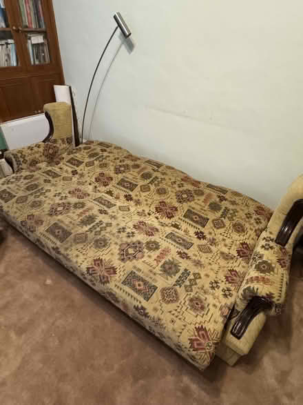 Photo of free Large Sofa Bed with Patterned Fabr (Hackney E5) #2