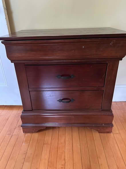 Photo of free Dark wood nightstand (Eastern wellesley) #1