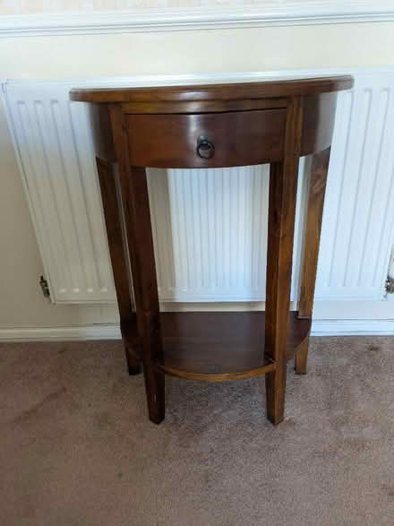 Photo of free Solid wood, half moon console table (Ulverley Green B92) #1