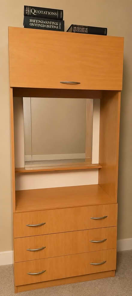 Photo of free Dresser with mirror and drawers and overhead compartment (Caterham CR3) #1